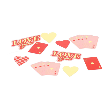 Coriandoli Regina Di Cuori Da2.5cm A 4cm 100p Rosso Rosa Oro
