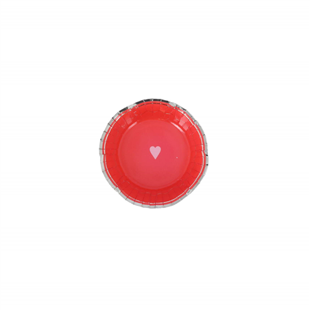 Scodella Carta Regina Di Cuori D13,5cm 8pz Rossa, Rosa Cipria E Oro