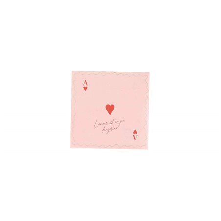 Tovagliolo Carta 33x33 "l'Amore È Un Gioco Pe Rosa Cipria, Rosso E Oro