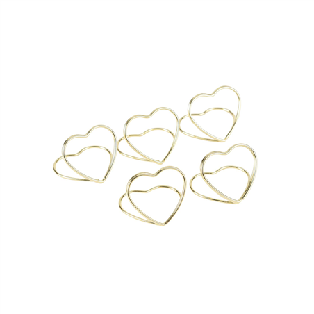 Segnaposto Metallo Cuore Oro 3cm 5pz