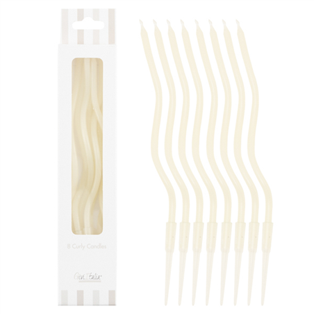 Candeline Curvy 8 Pz Con Sostegni Avorio