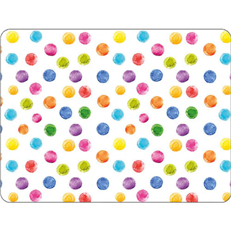 Tovaglietta Americana 30x40cm 83%pvc 17% Poly Polka Dots White
