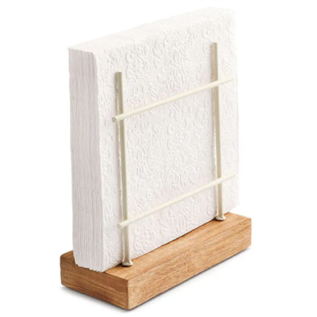 Portatovaglioli Metallo/legno 15x7x17cm Cream