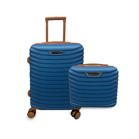 Porto Expandable Trolley And Beauty Case 2 Pz Petrol Green-Grey