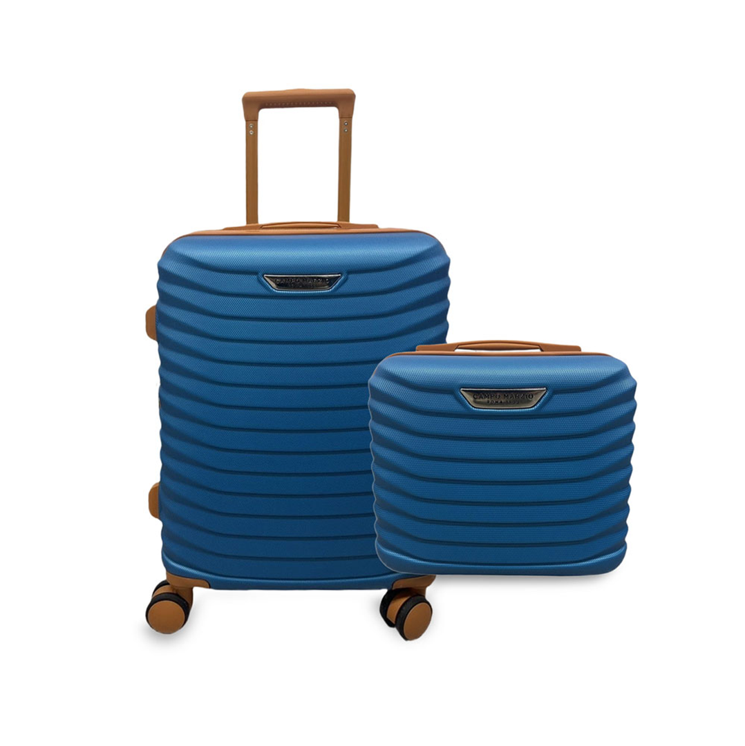 Porto Expandable Trolley And Beauty Case 2 Pz Petrol Green-Grey