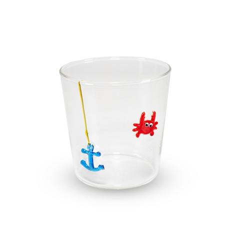 Bicchiere Vetro Con Decoro Esterno 250ml Granchio
