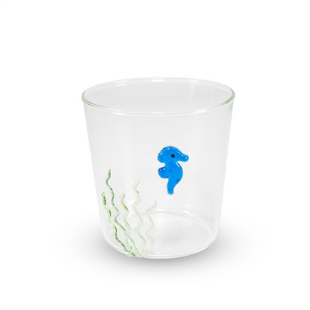 Bicchiere Vetro Con Decoro Esterno 250ml Cavalluccio Marino