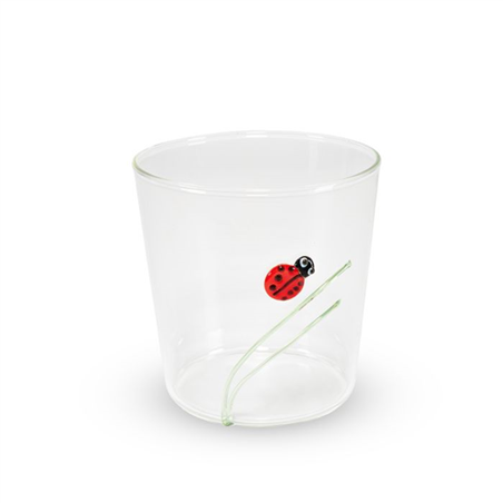 Bicchiere Vetro Con Decoro Esterno 250ml Coccinella