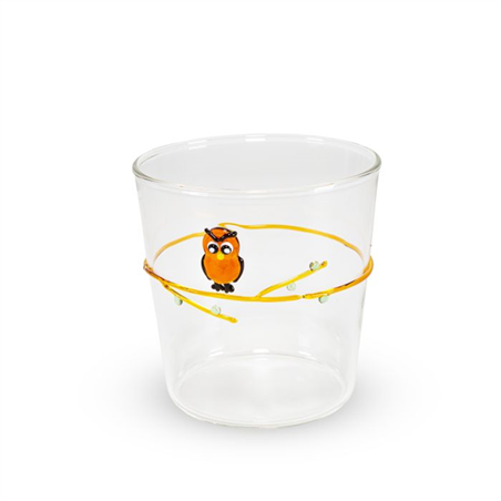 Bicchiere Vetro Con Decoro Esterno 250ml Gufo