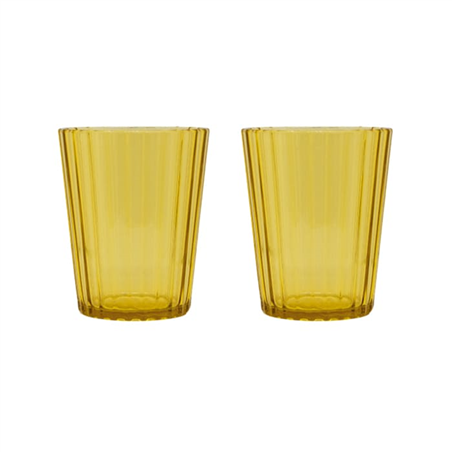 Set 2 Bicchieri In Acrilico 370ml Ambra