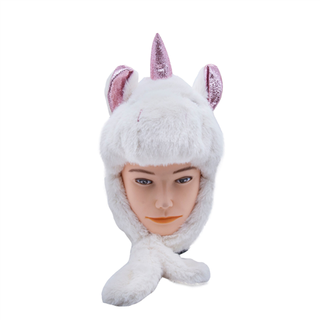 Cappello Peluche Copri Casco Bimbo Unicorno