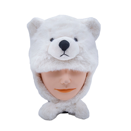 Cappello Peluche Copri Casco Bimbo Orso Polare