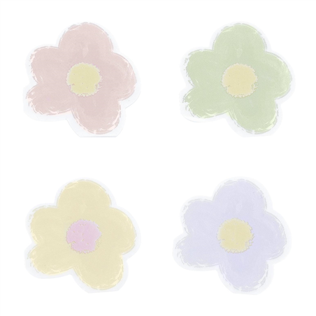 Tovagliolo Carta Fiore 26x26cm 20pz Lilla, Rosa, Gialla, Verde E Oro