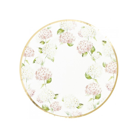 Piatto Carta Maxi D33cm 6pz Giardino Delle Ortensie