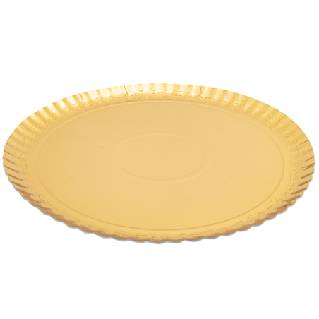 Vassoio Oro Cartoncino Tondo D31cm 2pz