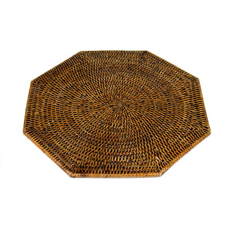 Tovaglietta Ottagonale Rattan D38cm Marrone