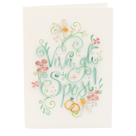 Biglietto Auguri Quilling  Fatto A Mano Viva Gli Sposi
