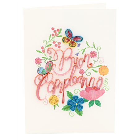 Biglietto Auguri Quilling  Fatto A Mano Buon Compleanno Fiori