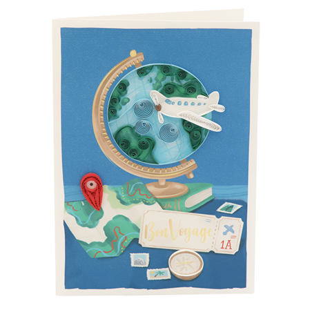 Biglietto Auguri Quilling  Fatto A Mano Bon Voyage