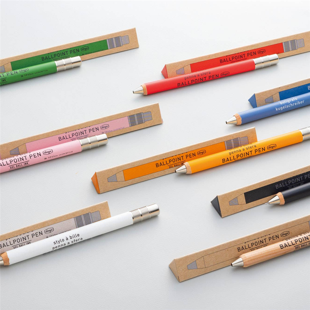 Gel Wood Ball Pen Days Red — immagine 2