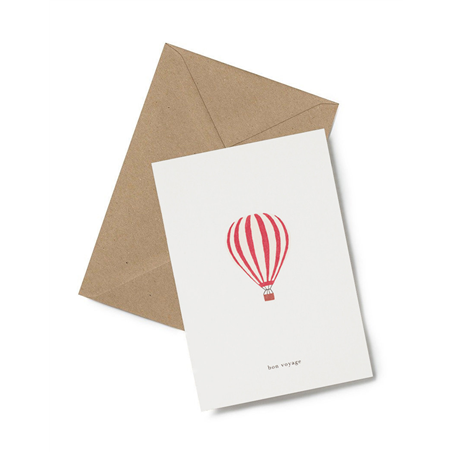 Biglietto Auguri Con Busta Kraft  Hot Air Balloon (bon Voyage)