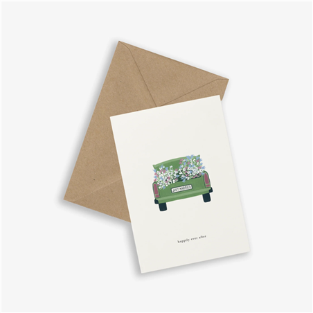 Biglietto Auguri Con Busta Kraft  Wedding Car (happily Ever After)