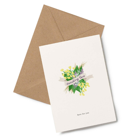 Biglietto Auguri Con Busta Kraft Kartotek Sympathy Flowers