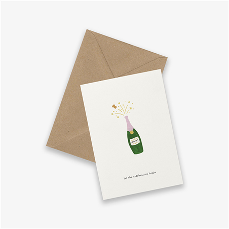 Biglietto Auguri Con Busta Kraft  Champagne
