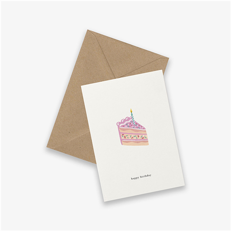 Biglietto Auguri Con Busta Kraft  Cake Slice