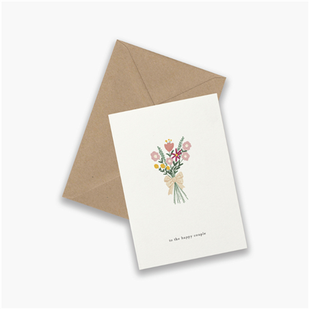 Biglietto Auguri Con Busta Kraft Kartotek Wedding Flowers