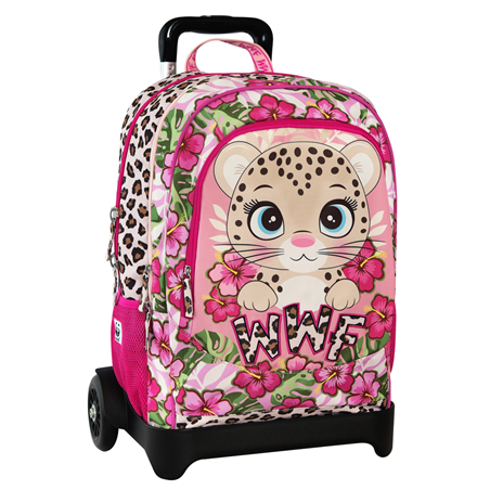 Zaino Organizzato Trolley Staccabile Leopardo Wwf Illustrato