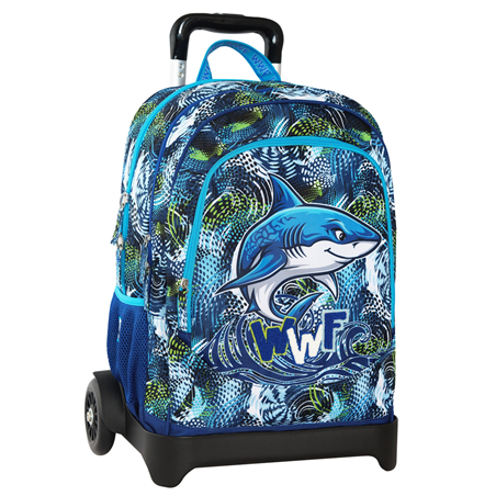 Zaino Organizzato Trolley Staccabile Squalo Wwf Illustrato