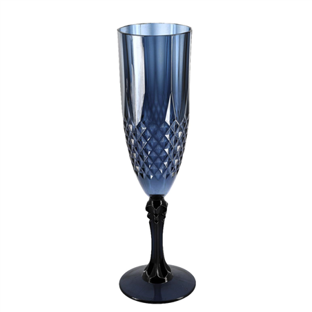 Flute Plastica Riutilizzabile  220ml Blu Marine E Oro