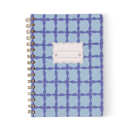 Tulip A5 Twin Wire Notebook 160pg 100gr Blue Lattice