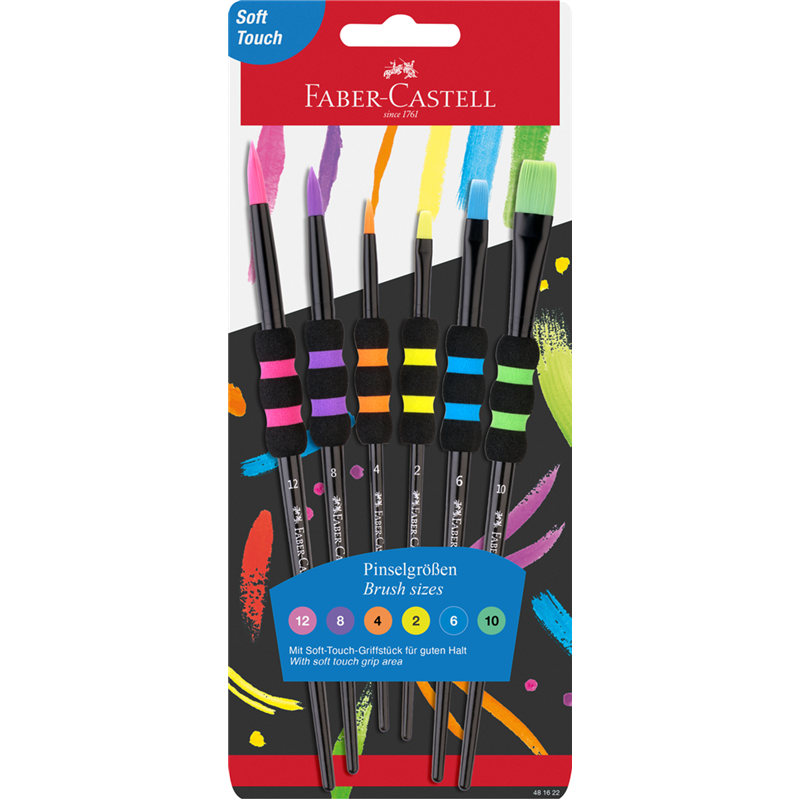 Blister 6 Pennelli Soft Touch Colore Nero