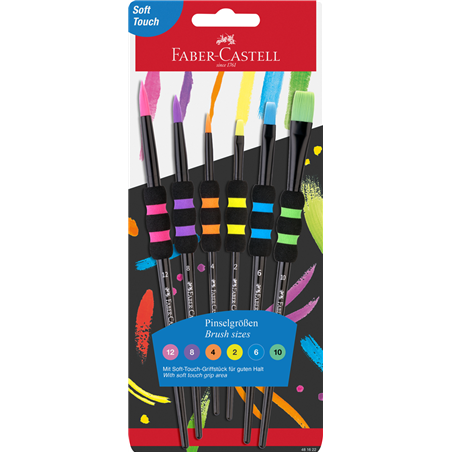Blister 6 Pennelli Soft Touch Colore Nero