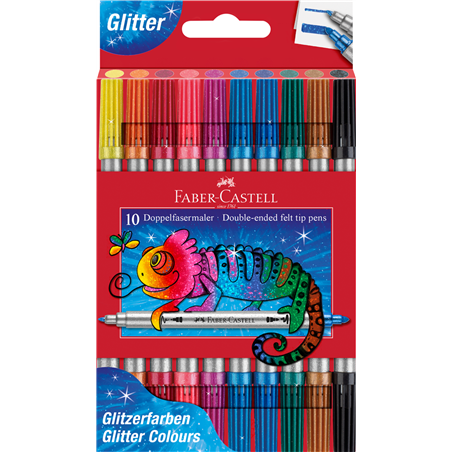 Set 10 Pennarelli Doppia Punta Glitter