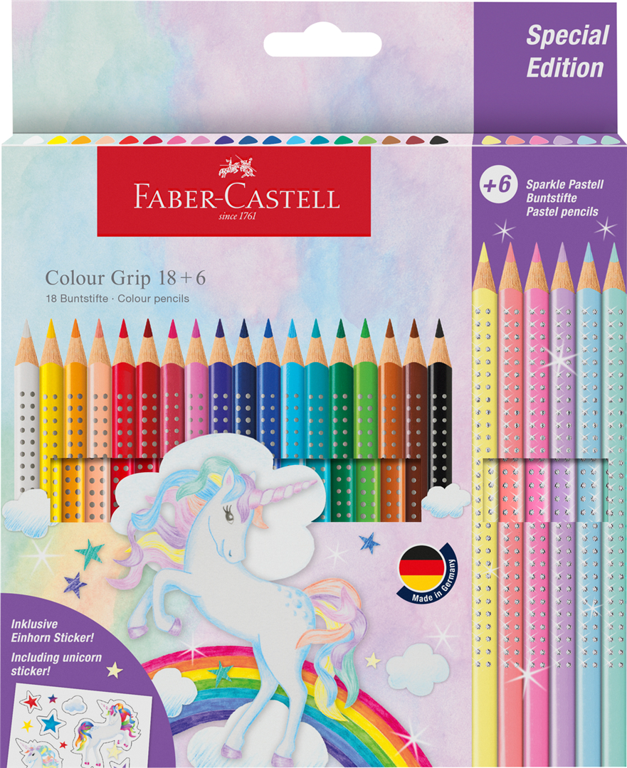 Astuccio 18 Matite Colorate + 6 Pastello Collezione Unicorno — immagine 2