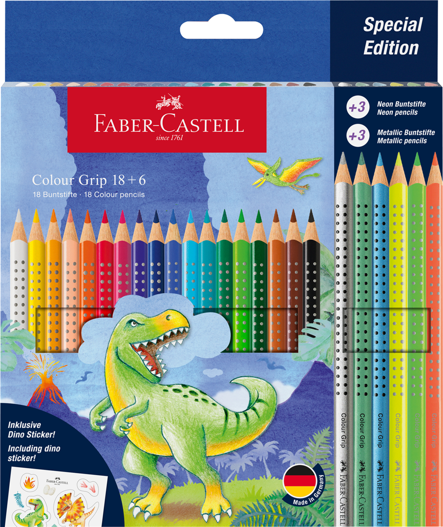 Astuccio 18 Matite Colorate + 6 Metal/neon Collezione Dinosauro — immagine 2