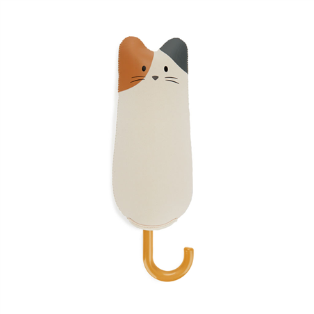 Ombrello Meow Con Custodia Nylon Bianco Marrone