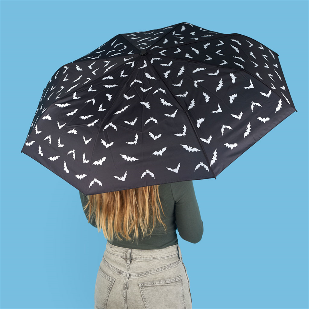 Ombrello Pipistrello Con Custodia Nylon Nero — immagine 2