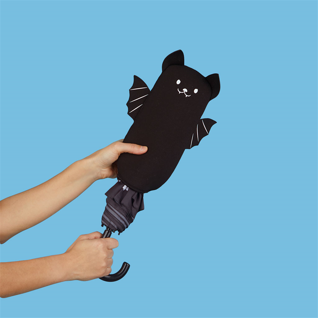 Ombrello Pipistrello Con Custodia Nylon Nero — immagine 3