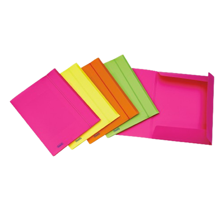 Cartella 3 Lembi 33,5 X 44 Con Elastico Neon Colori Assortiti