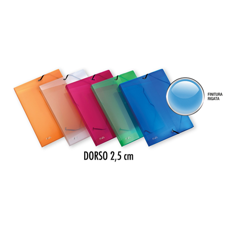 Cartella 3 Lembi Con Elastico Lumina D. 2,5cm Colori Assortiti
