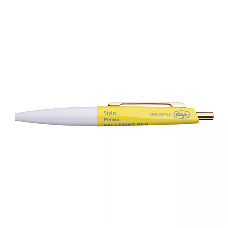 Mini Ballpoint Pen Anterique Days White Yellow