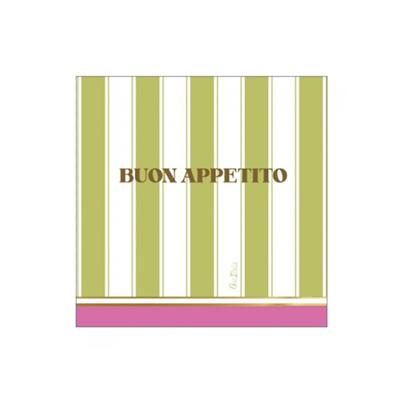 Tovagliolo 33x33 3 Veli  16pz Tra Le Righe Buon Appetito