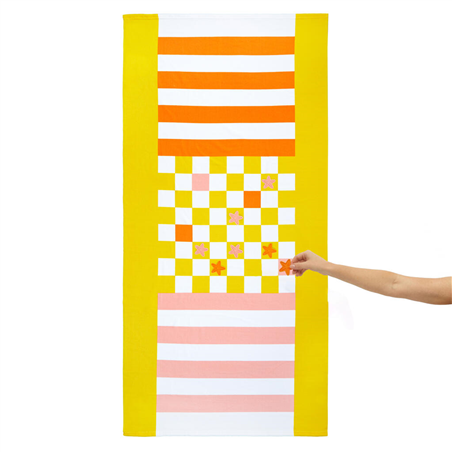 Asciugamano Da Spiaggia Con Gioco Checkers Giallo