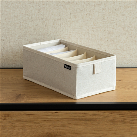 Drawer Organizer 6s Tessuto L16,5xd29xh11cm Linen