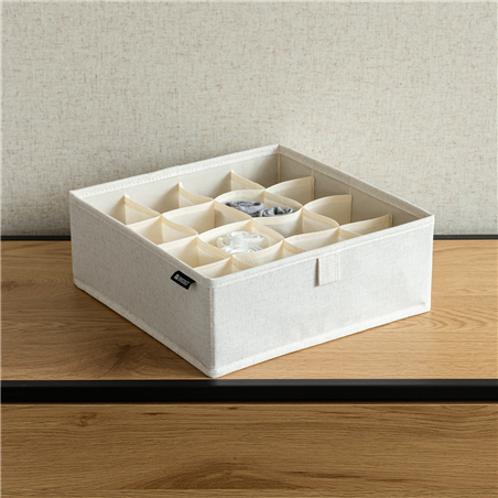 Drawer Organizer 16 Tessuto L29xd29x11cm Linen