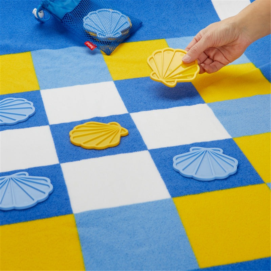 Asciugamano Da Spiaggia Con Gioco Tic-Tac-Toe  Azzurro — immagine 3